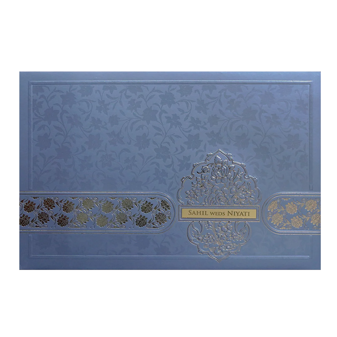 Light Blue Floral Marriage Invitation-KPR09600 - Image 3