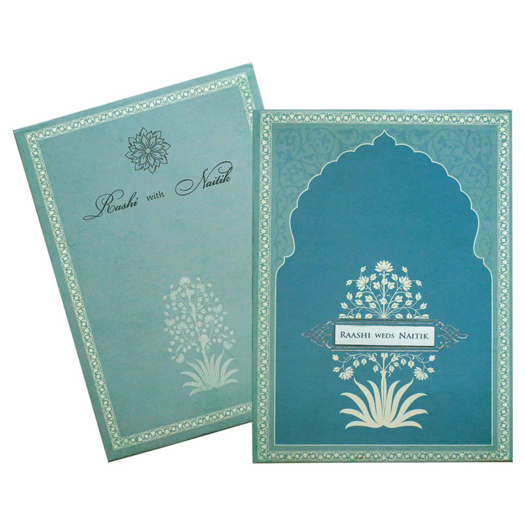Light Blue Padded Wedding Card-KRC30650 - Image 2