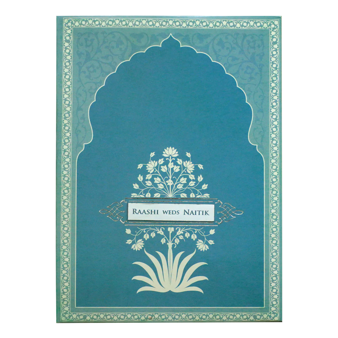Light Blue Padded Wedding Card-KRC30650 - Image 3
