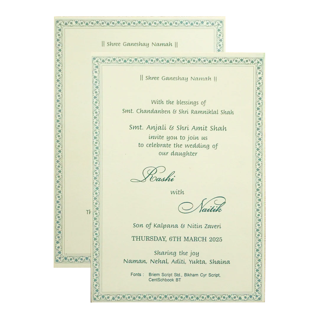 Light Blue Padded Wedding Card-KRC30650 - Image 5