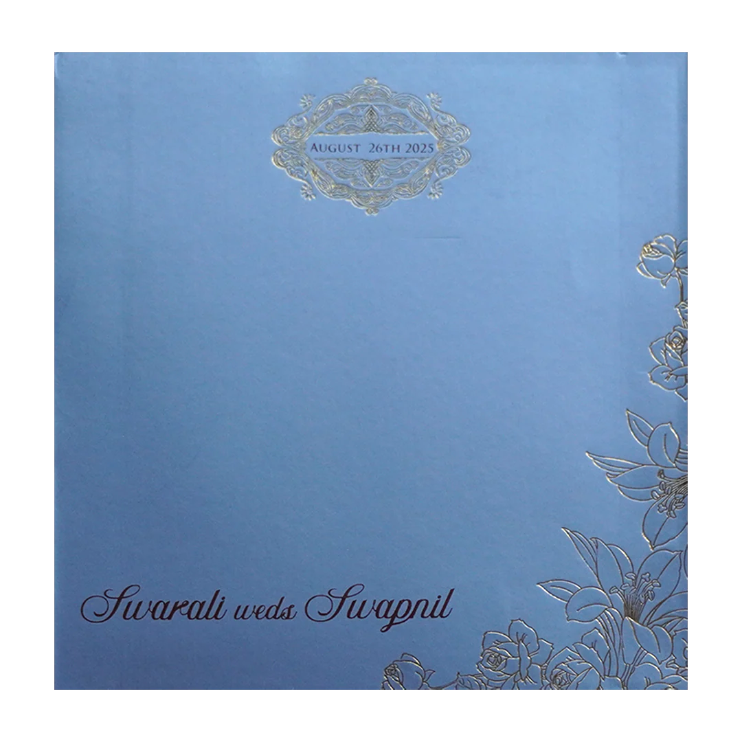 Light Blue Rose Wedding Card-KPR09020 - Image 4