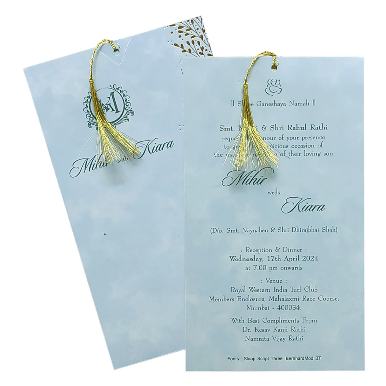 Light Blue Single Sheet Invitation-KRCS6482