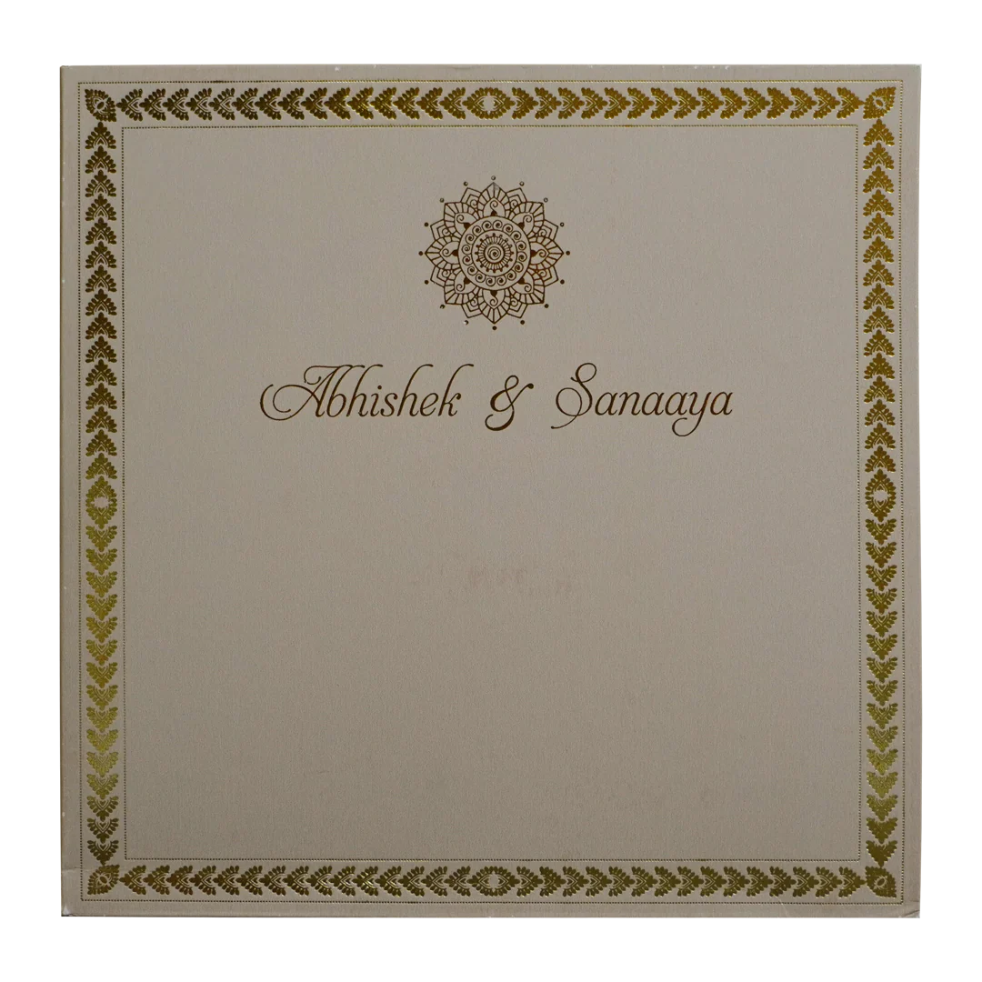 Light Brown Ganesha Wedding Card-KRC30502 - Image 4
