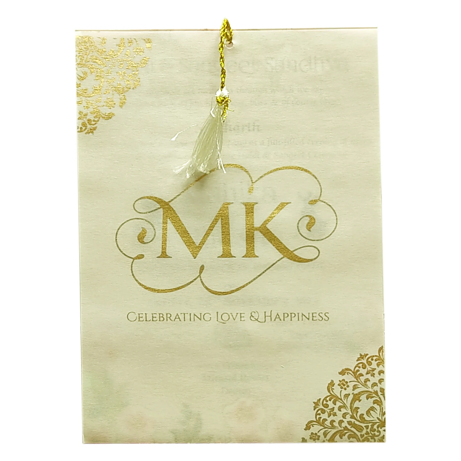 Light Brown MDF Floral Invitation-KVN06360 - Image 4