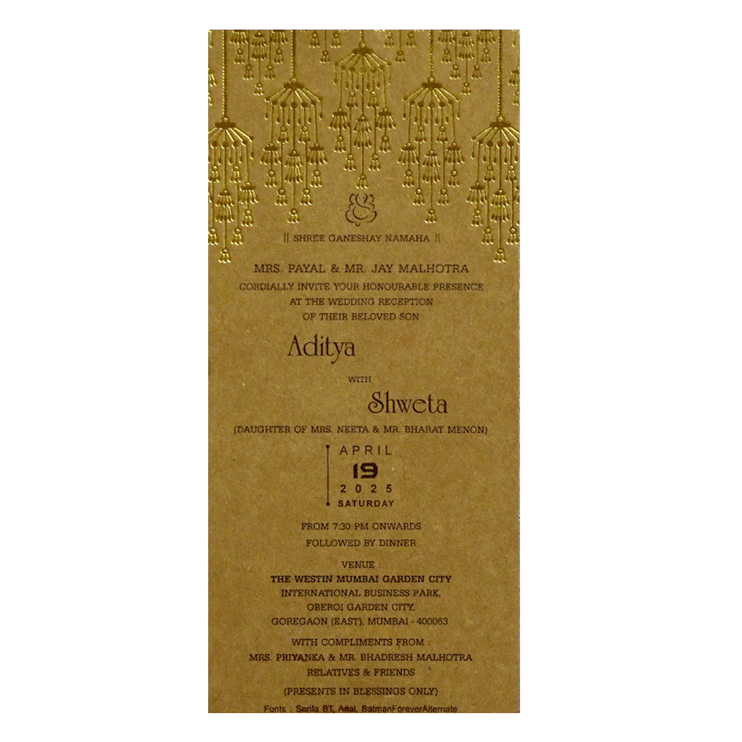 Light Brown Single Invitation-KRCS7171 - Image 2