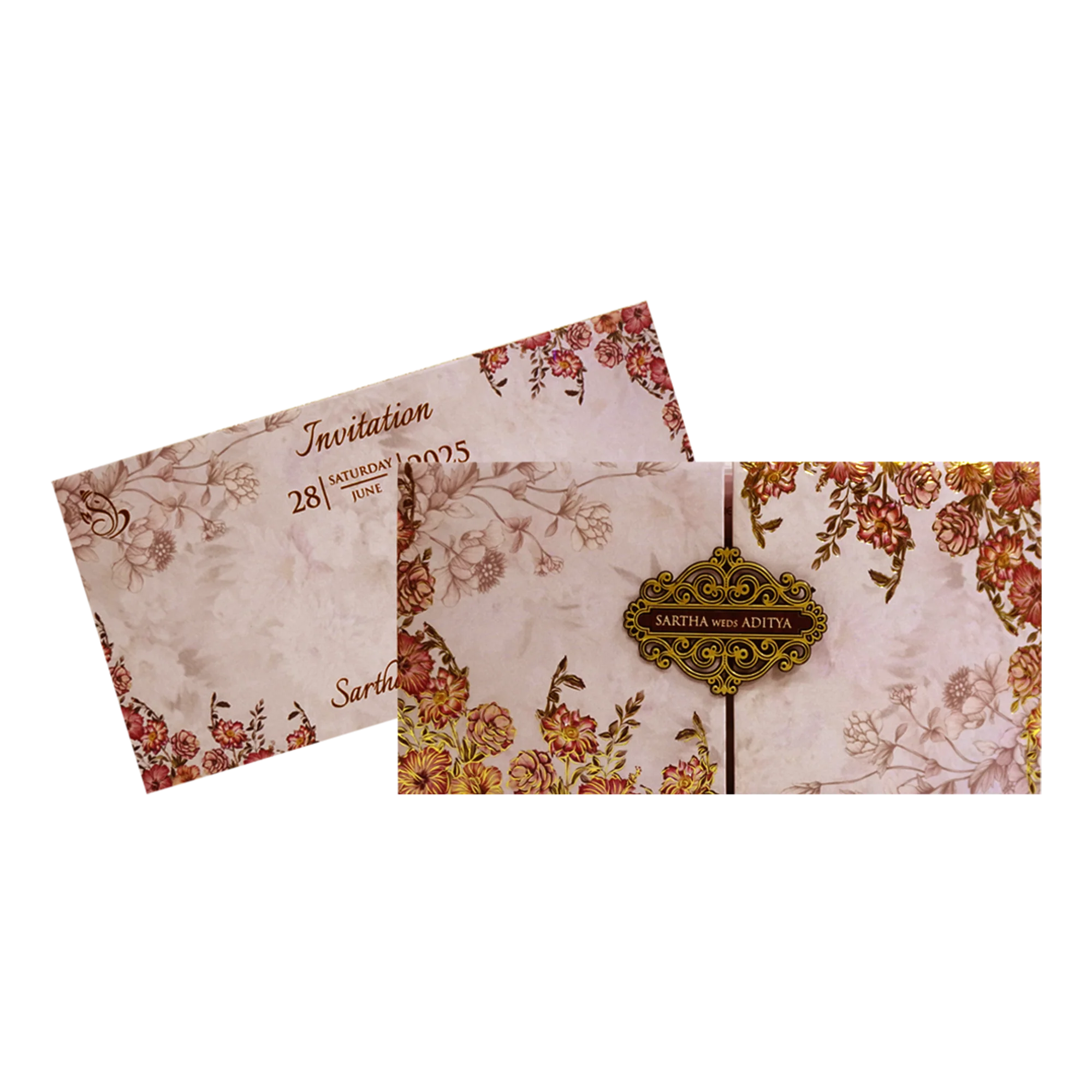 Light Dusty Pink Invitation Card-KVN06870 - Image 2
