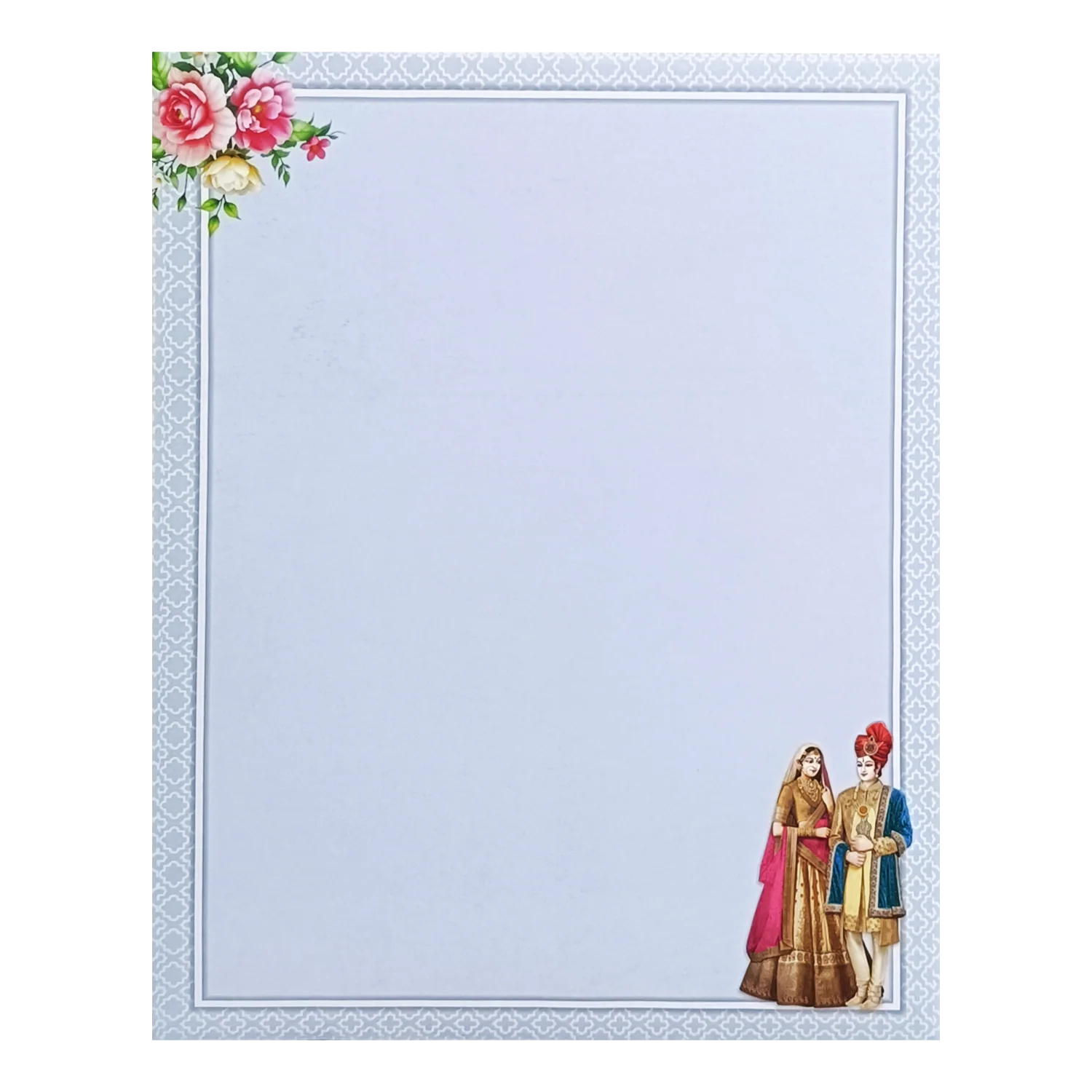 Light Gray Bride And Groom Invitation Card-KNKJ1137 - Image 4