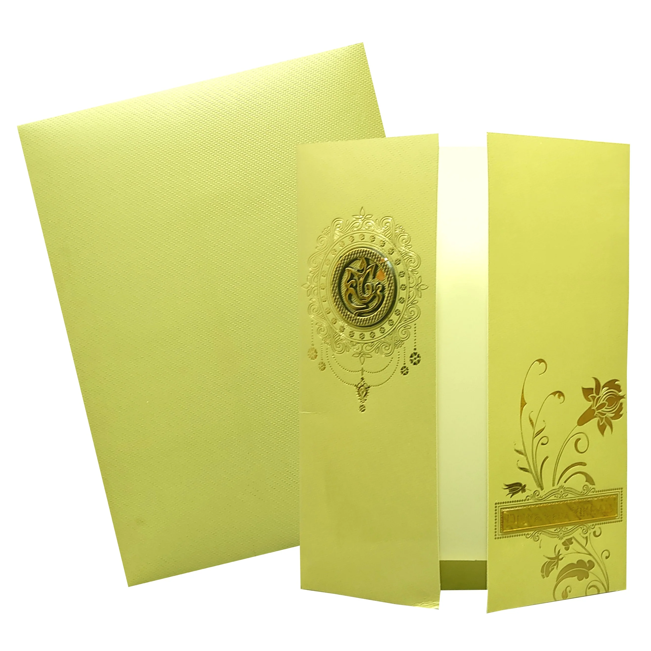 Light Green Floral Door Invitation Card-KNK8701LG - Image 2