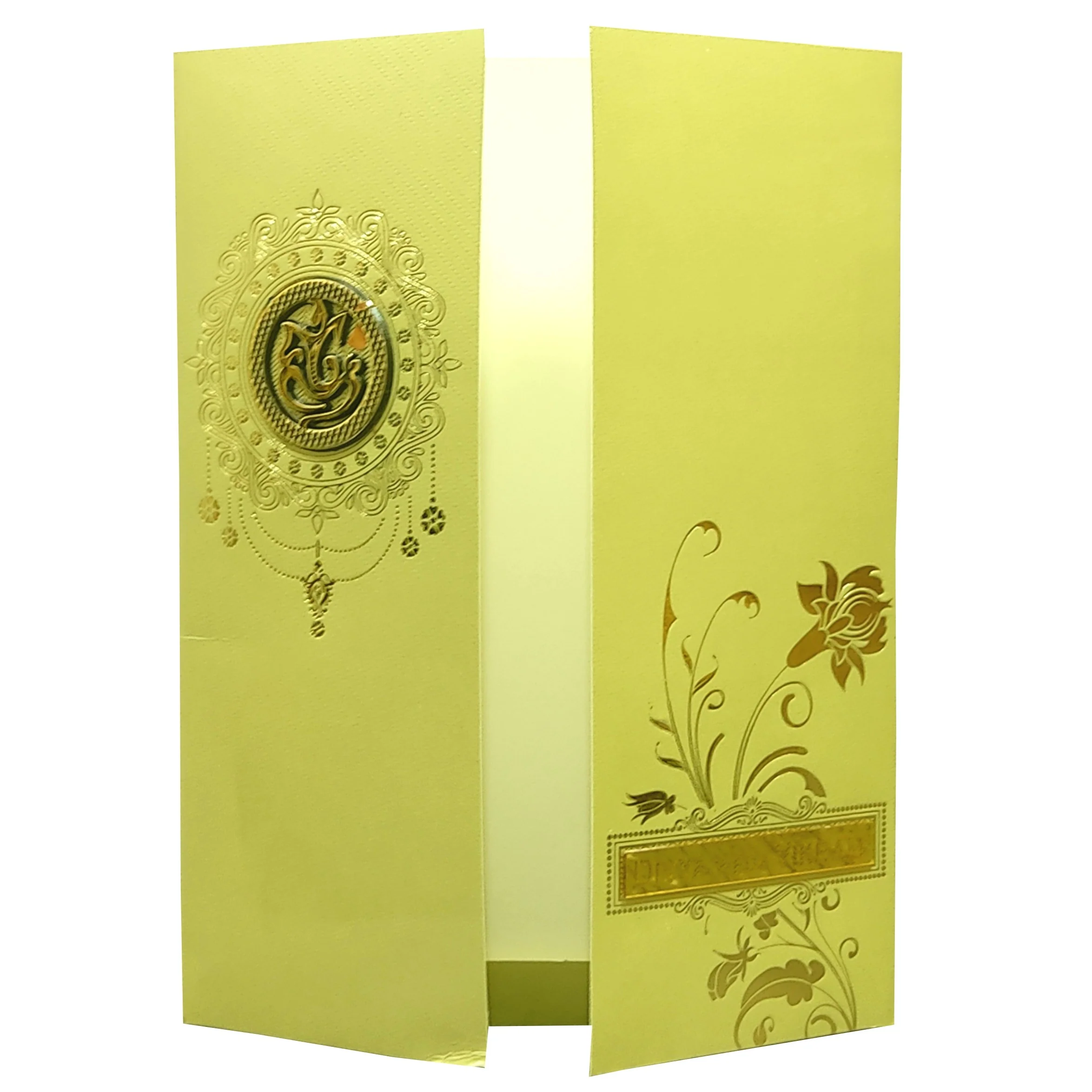 Light Green Floral Door Invitation Card-KNK8701LG - Image 3