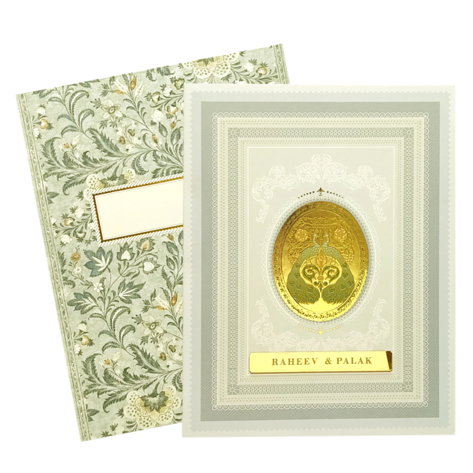 Light Green Floral Marriage Card-KBM04500 - Image 2