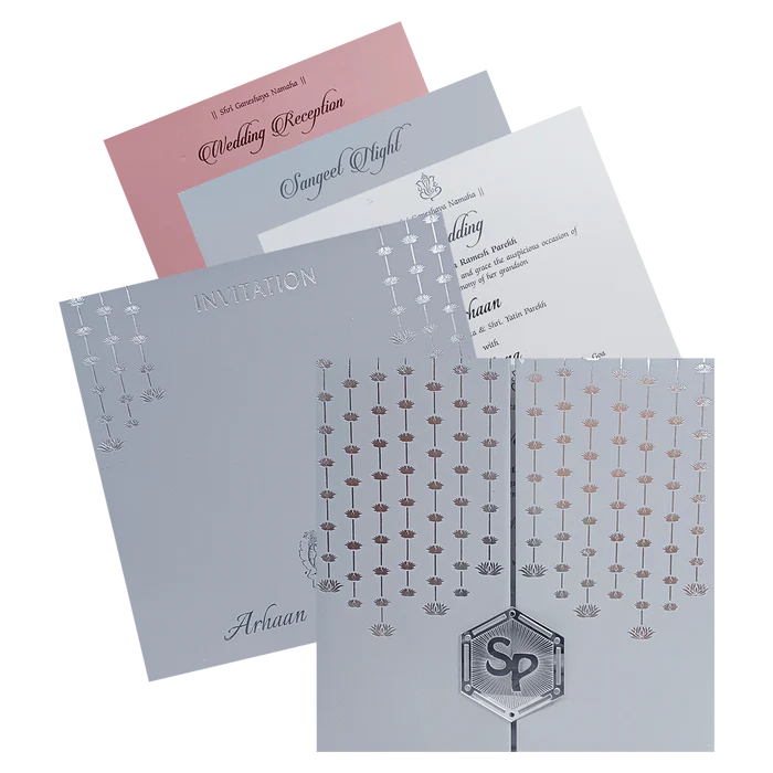 Light Grey Door Opening Invitation-KRC30442
