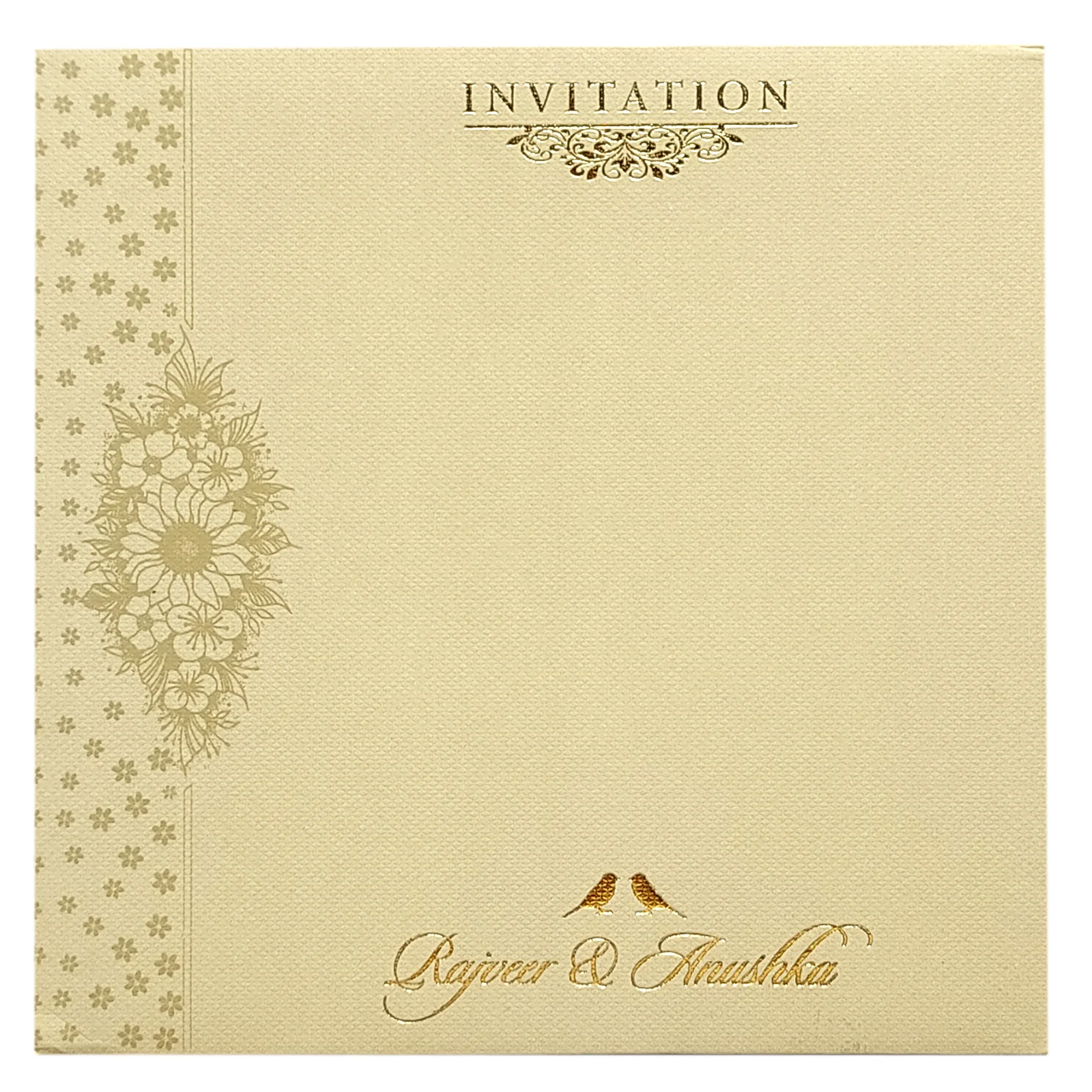 Light Grey Embossed Floral Padded Invitation-KRC29700 - Image 4