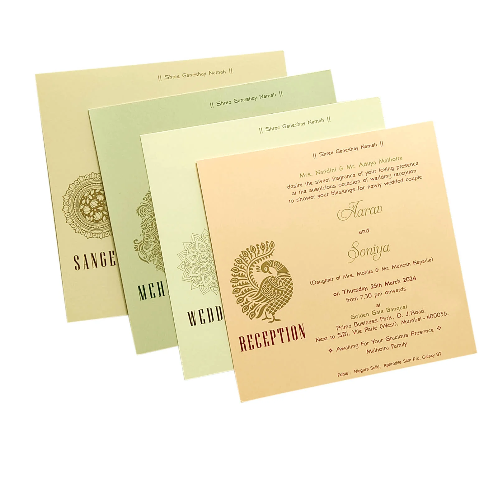 Light Grey Floral Invitation Card-KRC29102 - Image 5