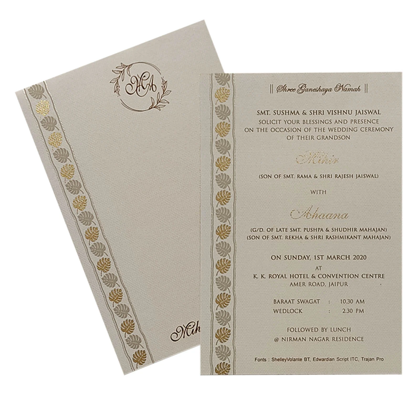 Light Grey Single Sheet Invitation-KRCS6352