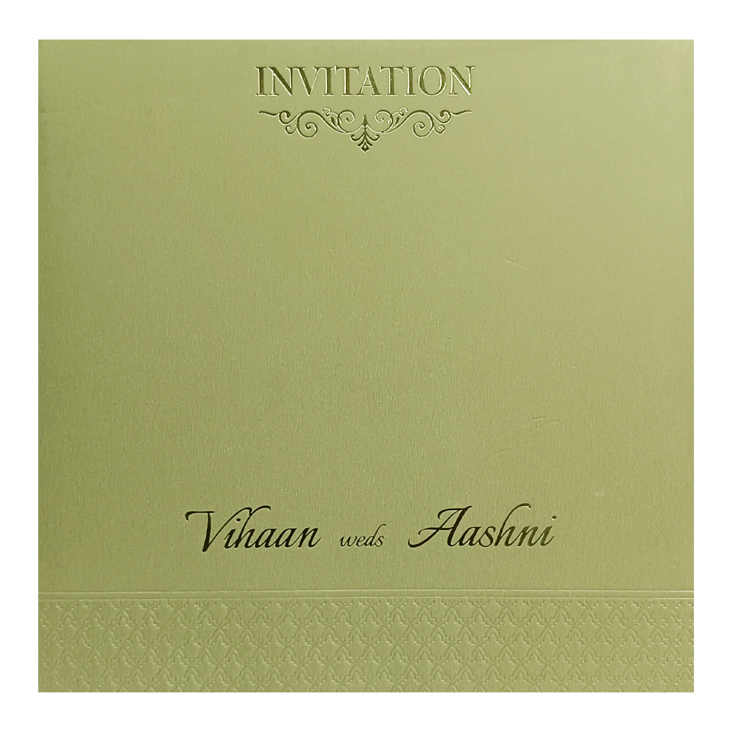 Light Olive Green Padded Invitation-KRC30471 - Image 4