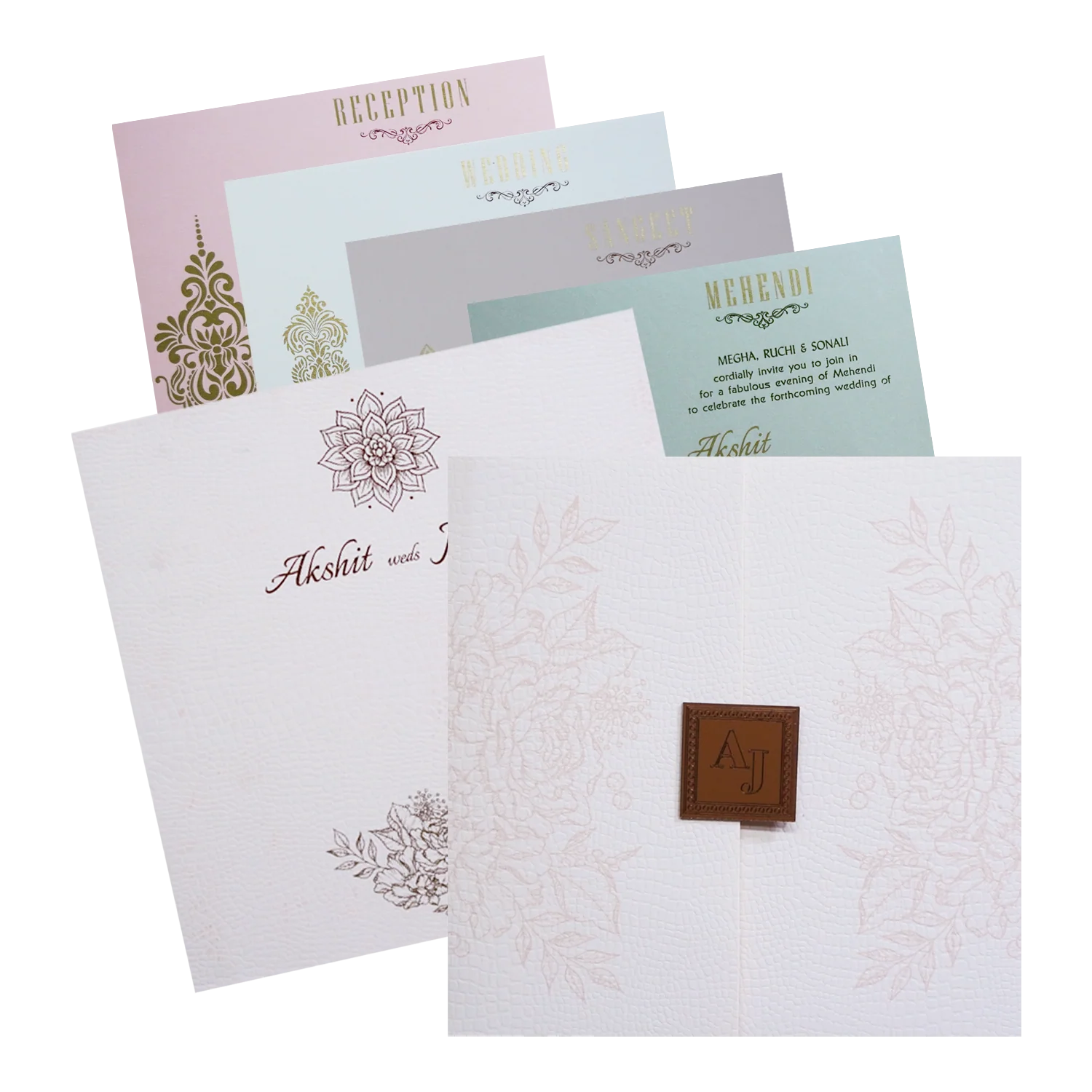 Light Pale Pink Wedding Card-KRC30411