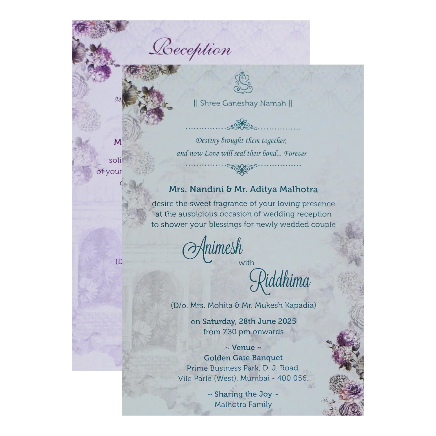 Light Pastel Purple Padded Invitation-KVN07060 - Image 5