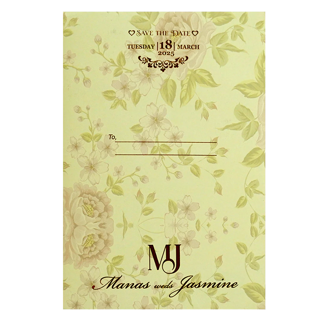 Light Pastel Yellow Marriage Card-KVNS0240 - Image 3