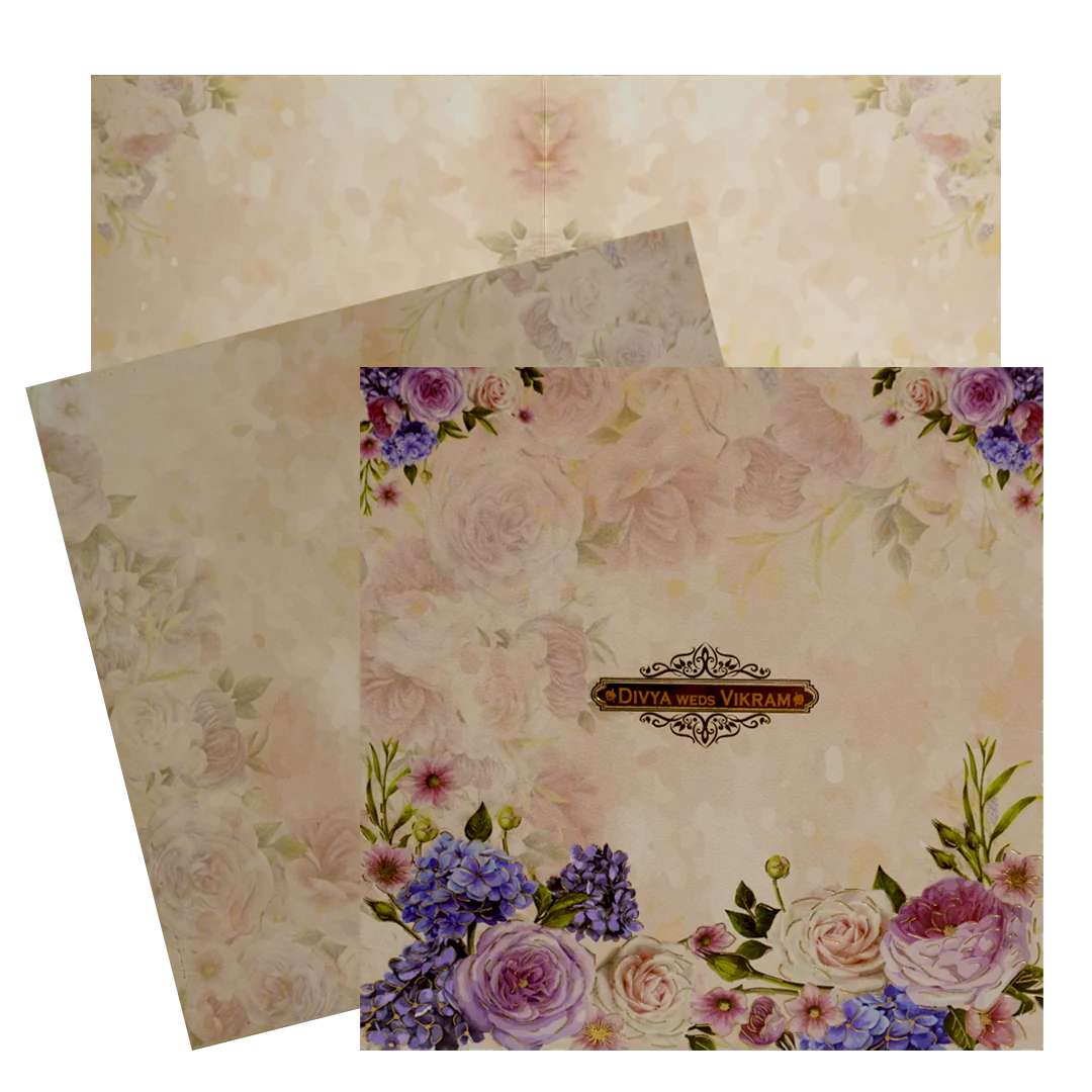 Light Peach Wedding Card-KNKD8105