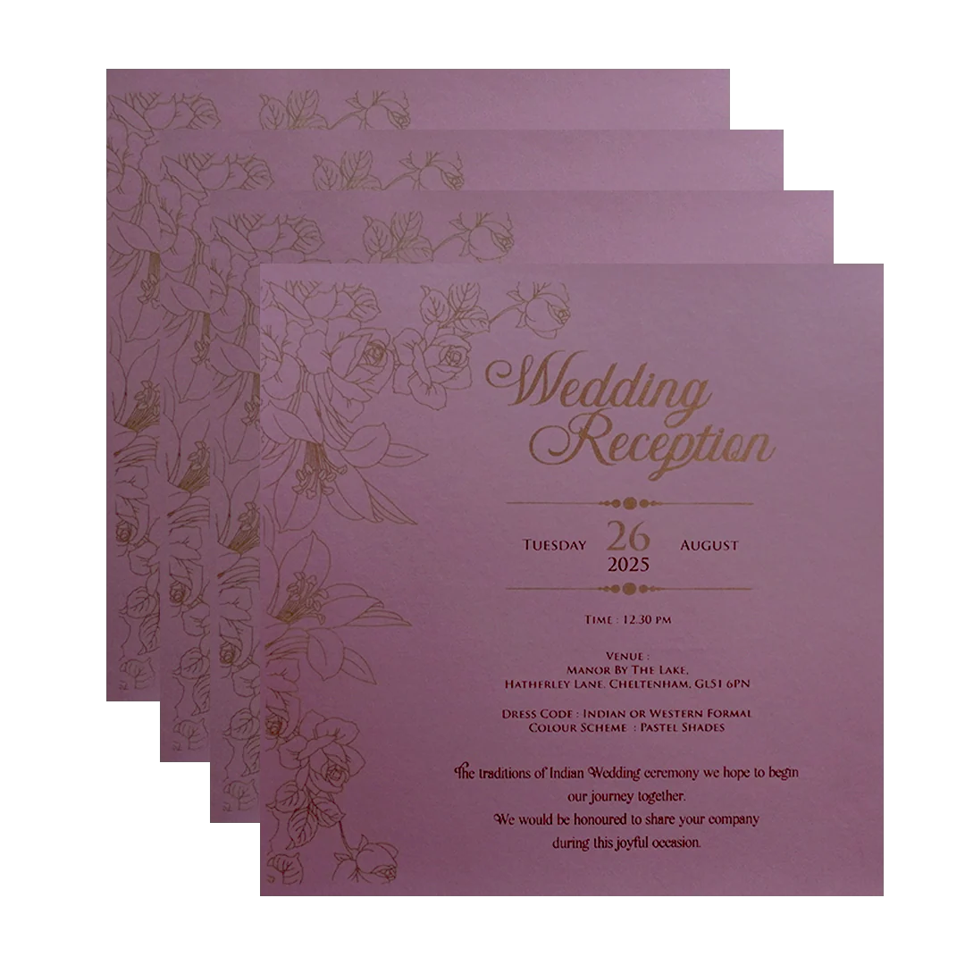 Light Pink Floral Wedding Card-KPR09010 - Image 5