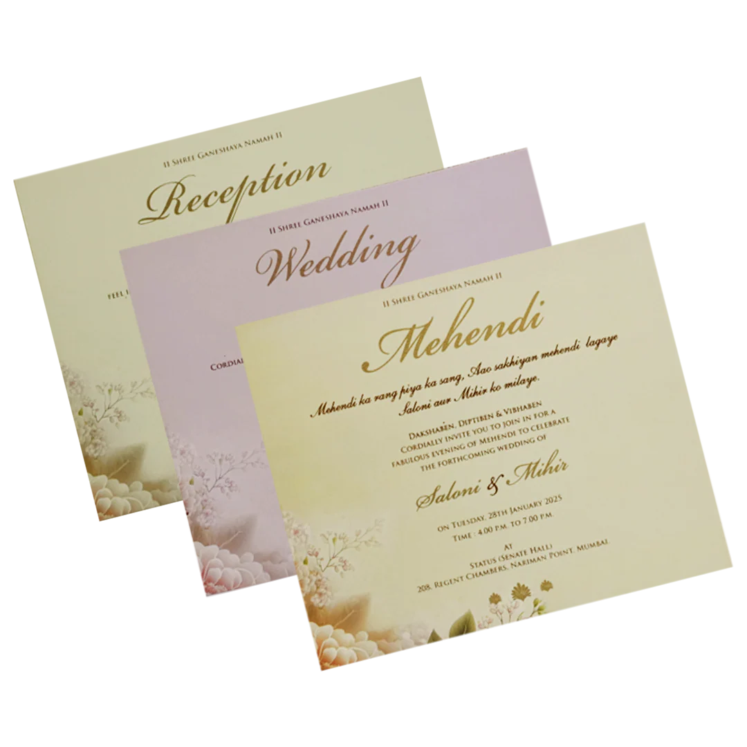 Light Pink Peacock Padded Wedding Card-KPR23480 - Image 5