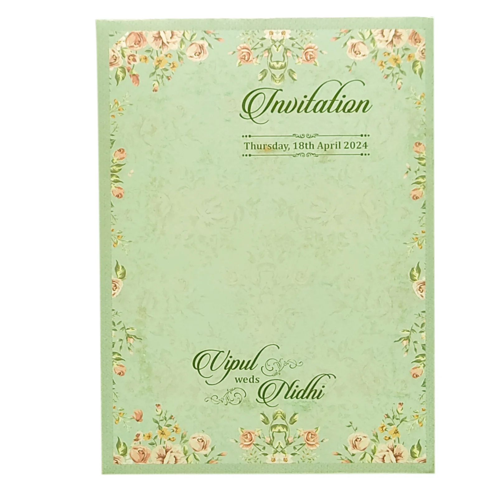 Light Soft Green Laser Cut Invitation-KVN06690 - Image 4