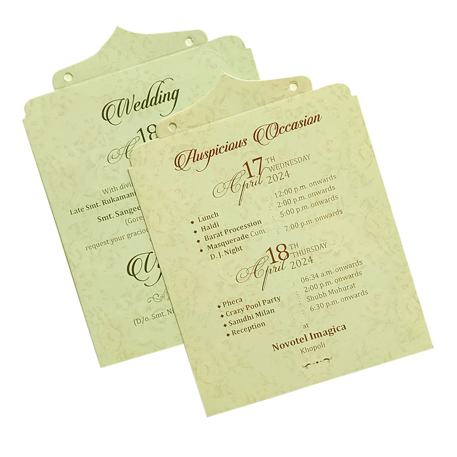 Light Soft Green Laser Cut Invitation-KVN06690 - Image 5
