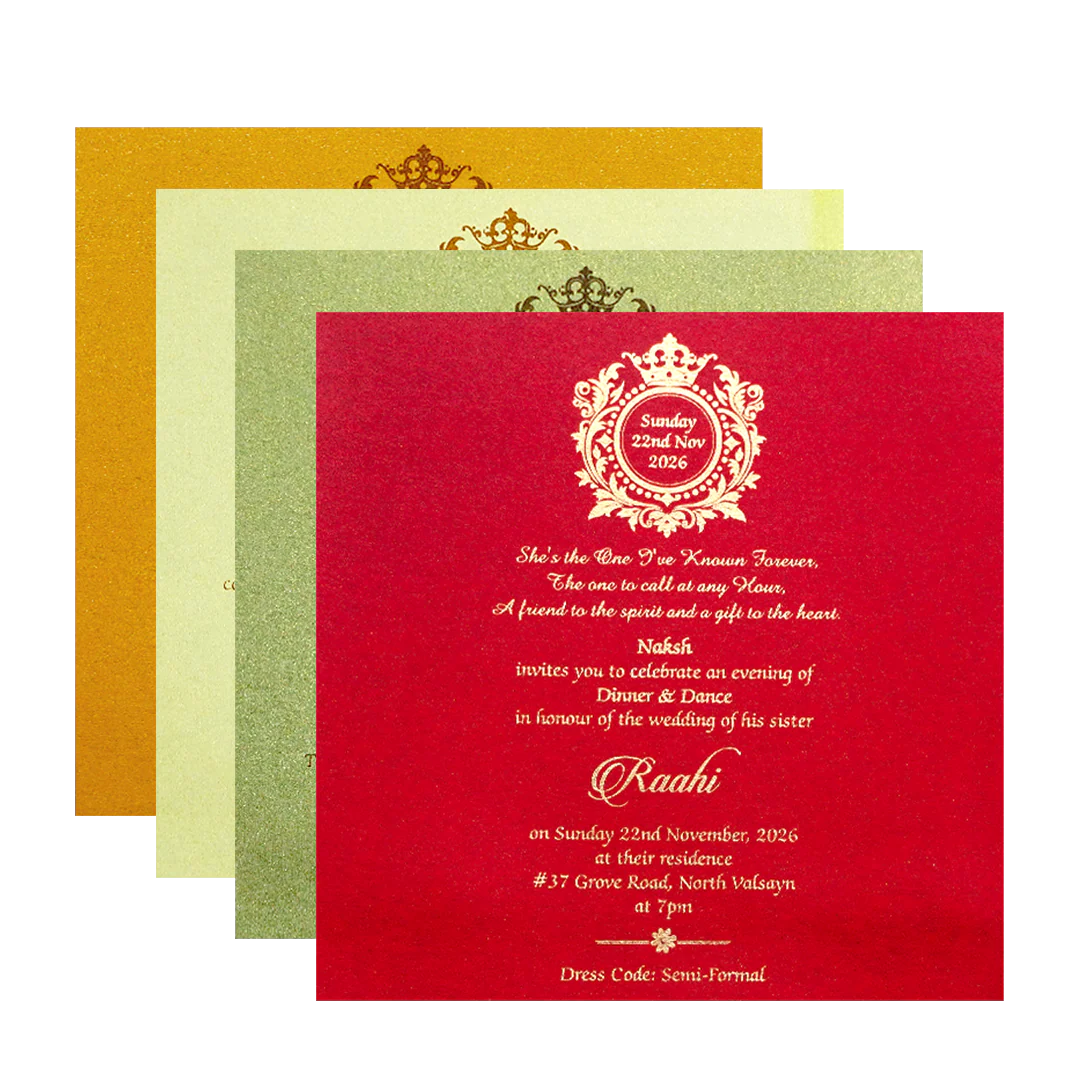 Light Yellow Floral Door Style Wedding Card-KPR06060 - Image 5