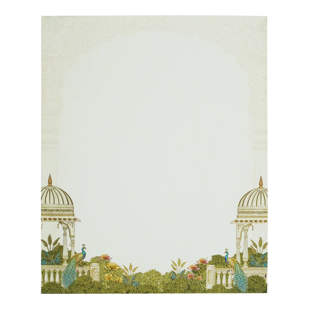 Lime Yellow Peacock Padded Wedding Card-Kac05320 - Image 4