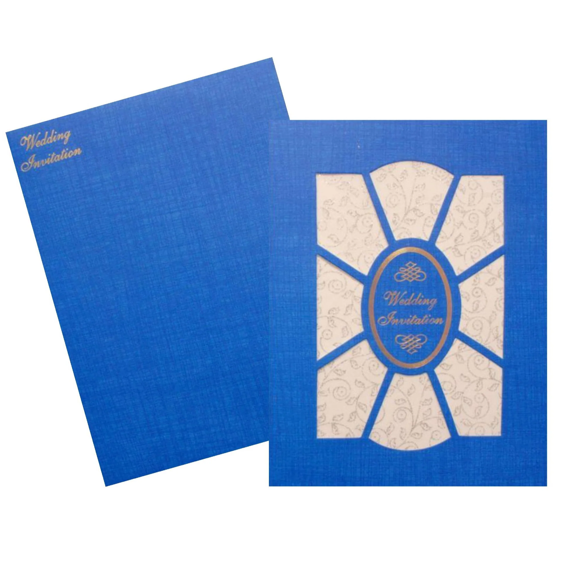 Blue Die Cut Invitation With White Wolly-KNK50102 - Image 2