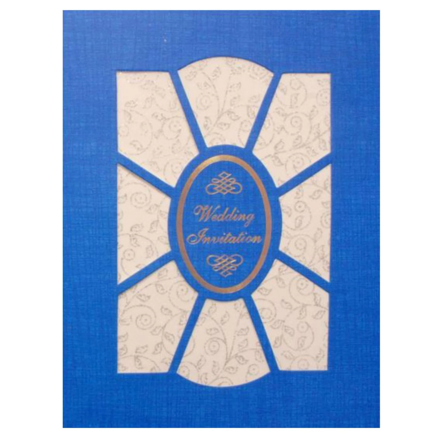 Blue Die Cut Invitation With White Wolly-KNK50102 - Image 3