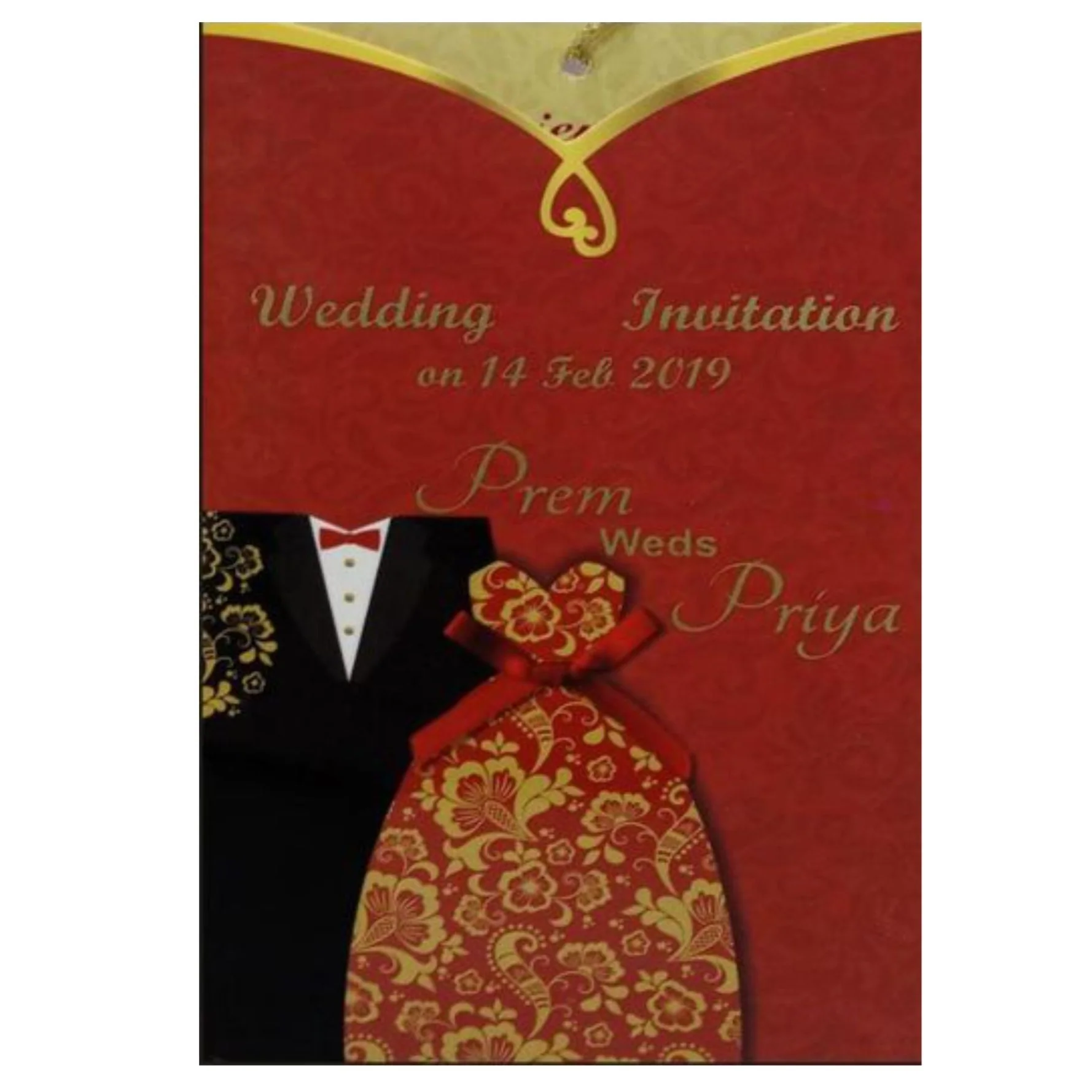 Red Personal Invitation Card-KNSA821R - Image 2