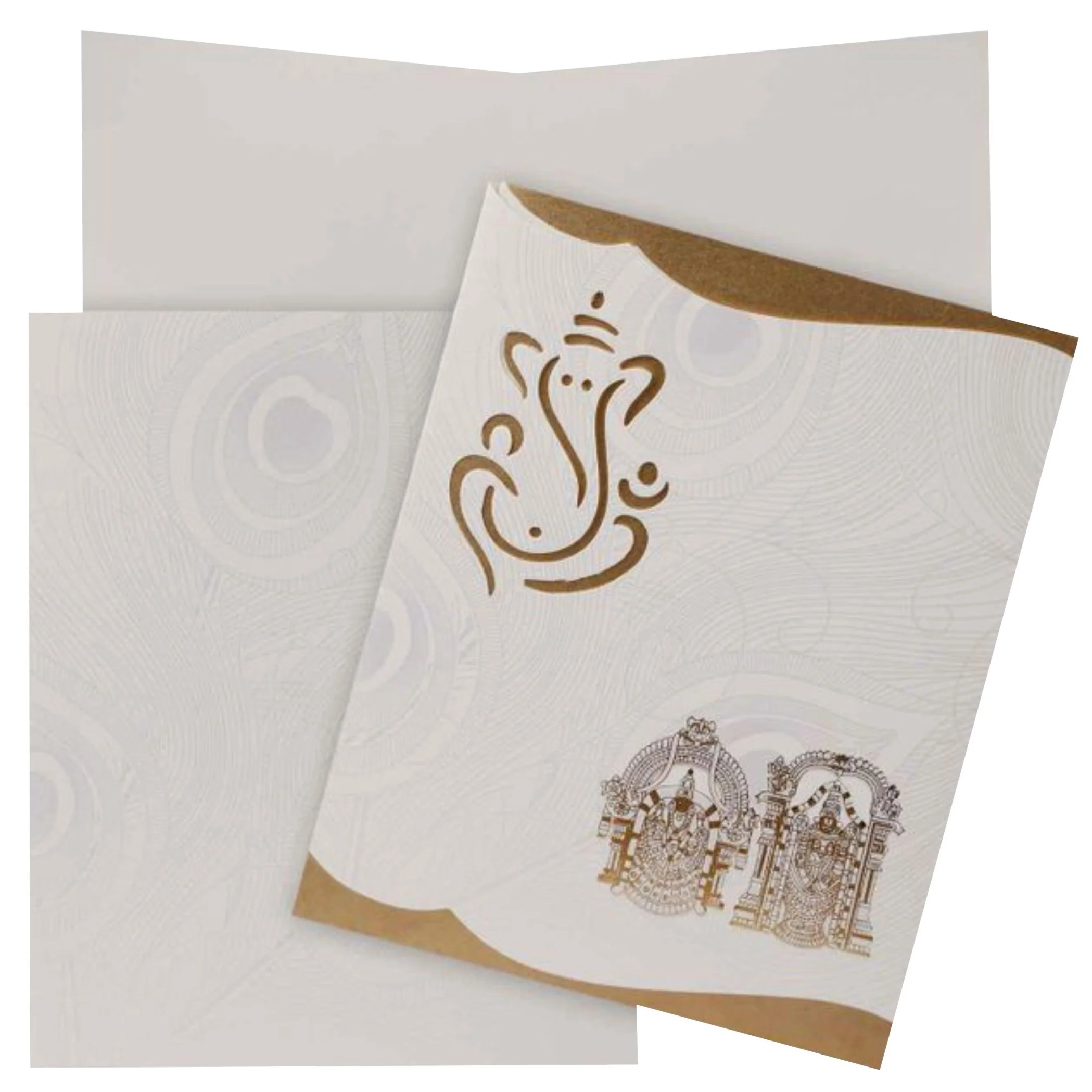 Lovely Ganesha With Balaji Padhmavathi Wedding Card - KNK3331