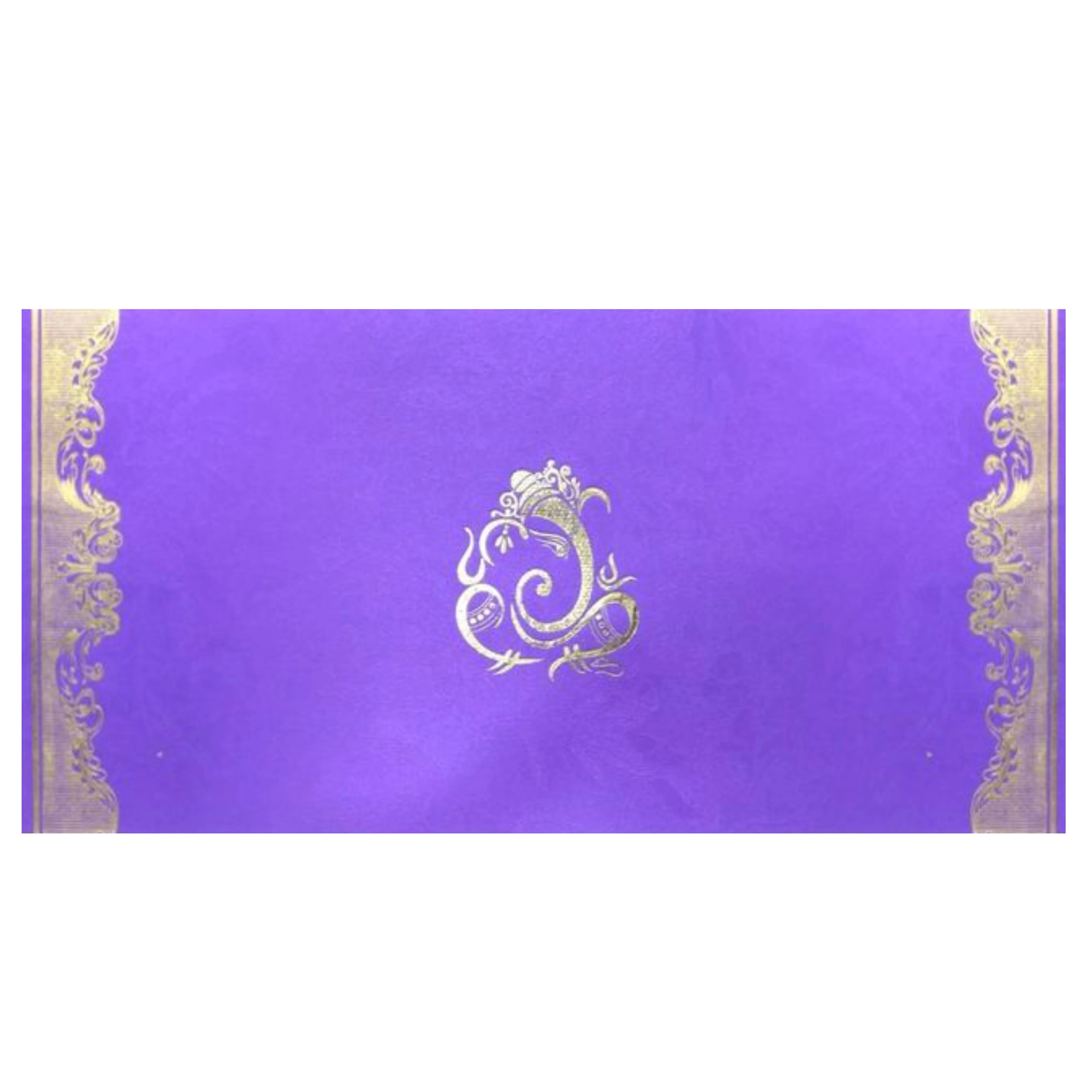 Lovely Gold Foiling Ganesha With Violet Shading Wedding Card-KNK1789 - Image 3