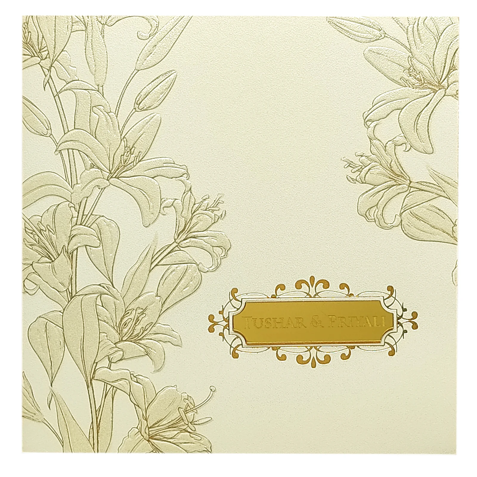 Sliver Cloud Floral Nameplate Invitation Card-KPR05370 - Image 3