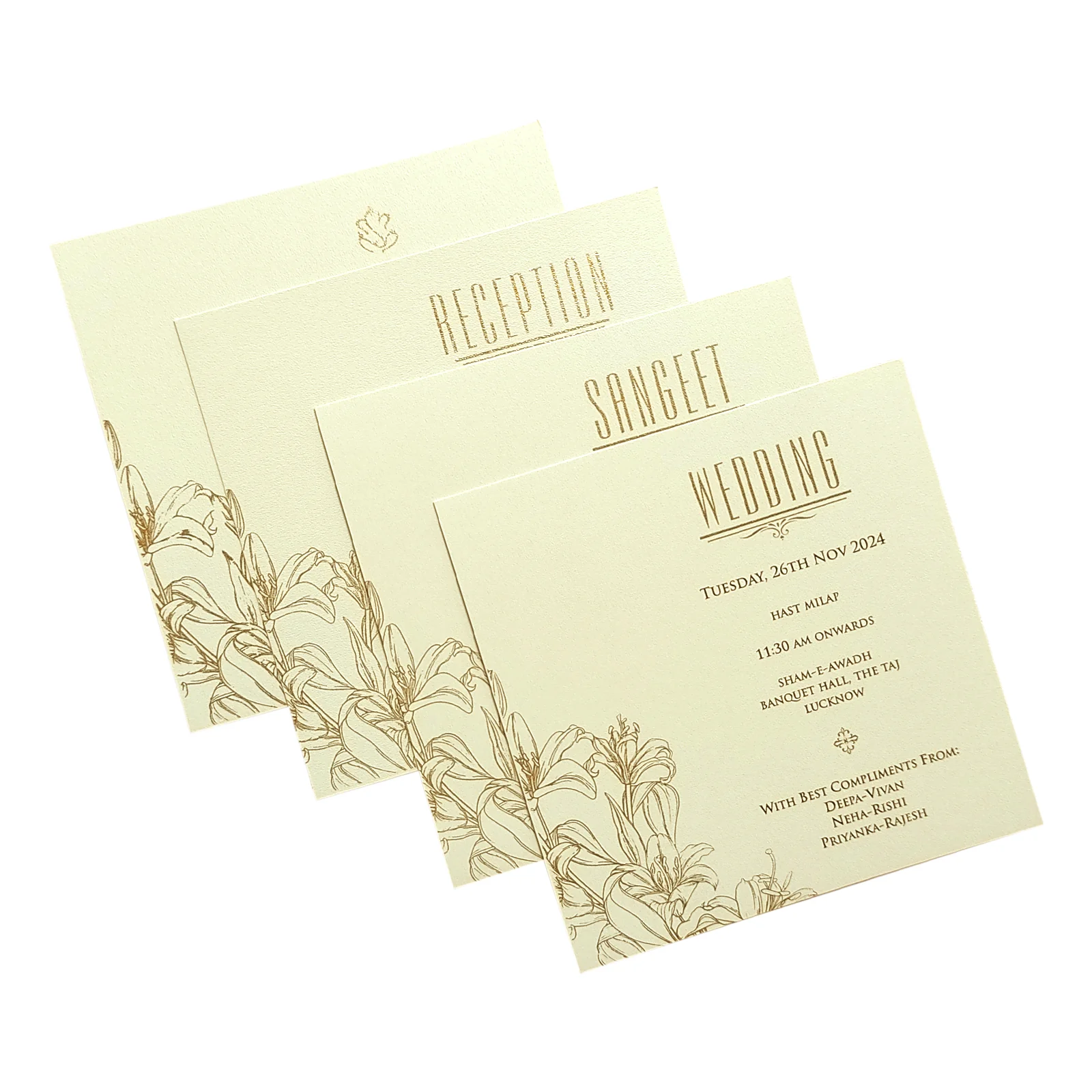 Sliver Cloud Floral Nameplate Invitation Card-KPR05370 - Image 5