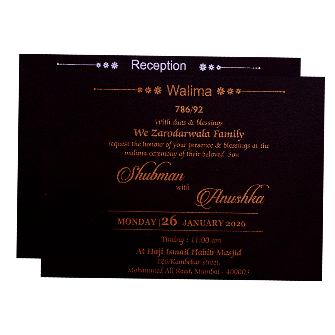 Luxury Black & Gold Embossed Wedding Invitation Box-KRB09712 - Image 5
