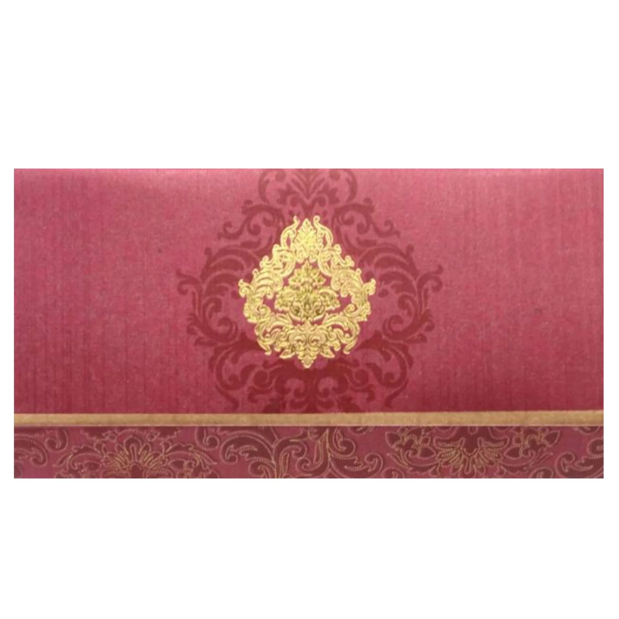 Magnificent Gold Foiling Design With Brown Shading Personal Wedding Card - KNHM813C - Image 3