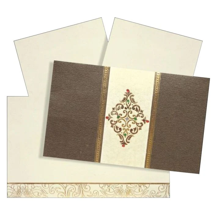 Majestic Mustard Shading With Horizontal Sort Personal Wedding Card - KNHM816G