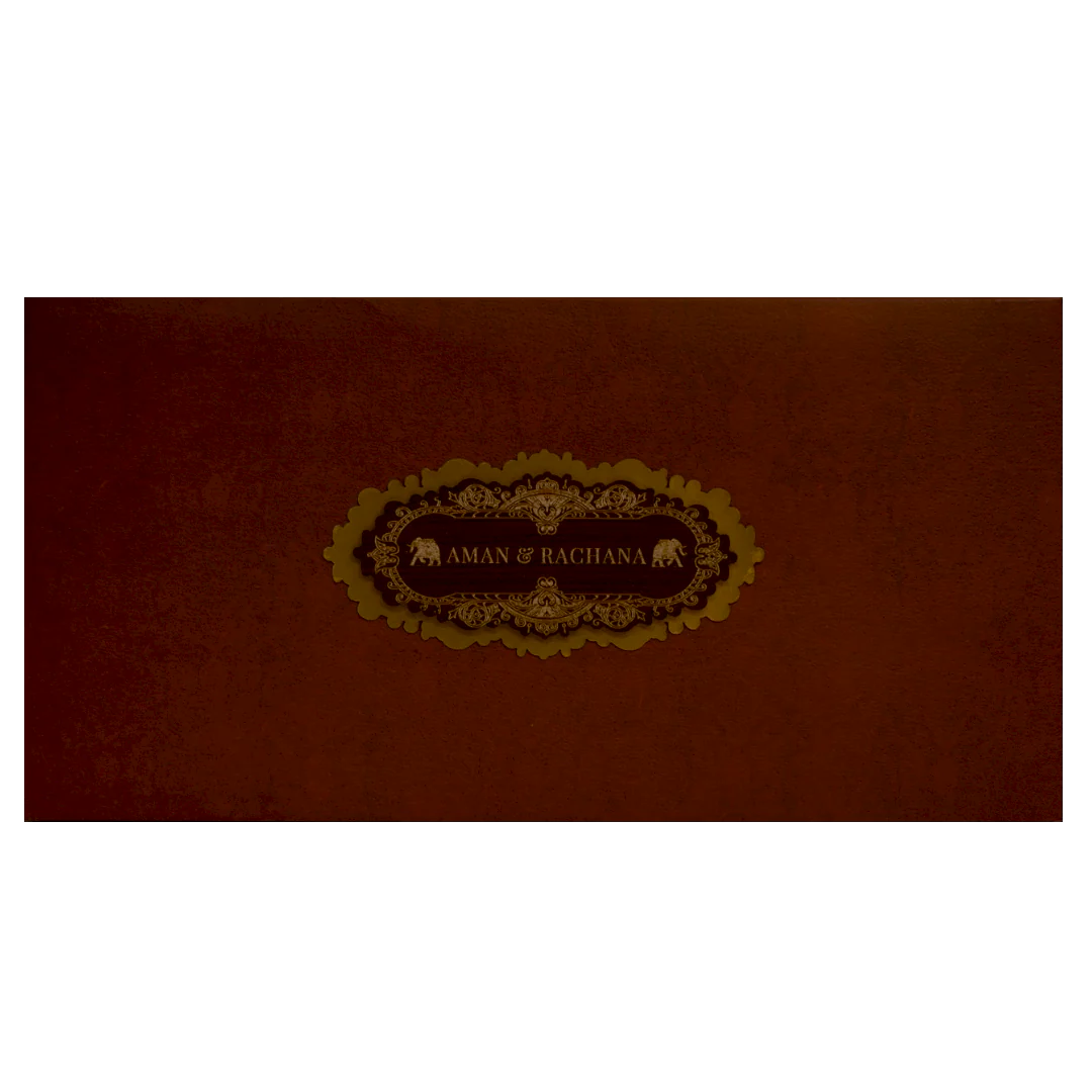 Maroon Elegant Padded Marriage Card-KBM04630 - Image 4