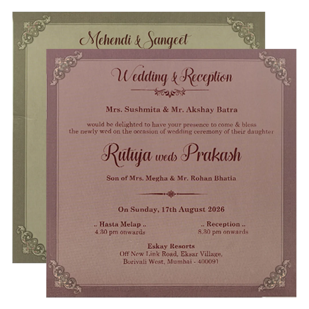 Maroon Floral Wedding Card-KSI65030 - Image 5