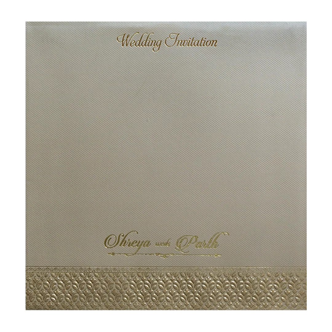 Maroon Laser Cut Floral Modern Wedding Card-KMMEX8240 - Image 4