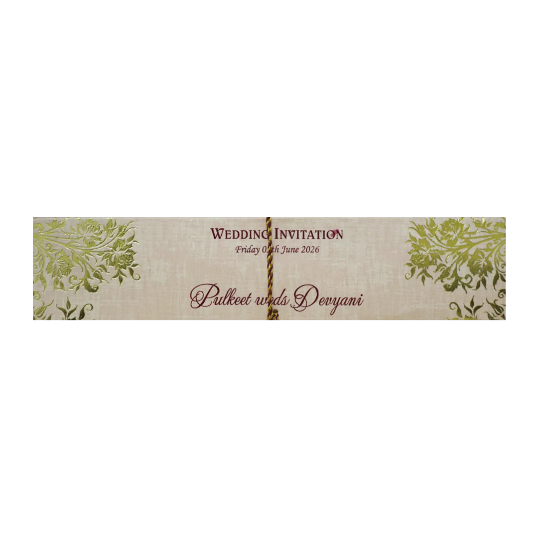 Maroon Scroll Wedding Card Box Set-KJTS1845 - Image 4