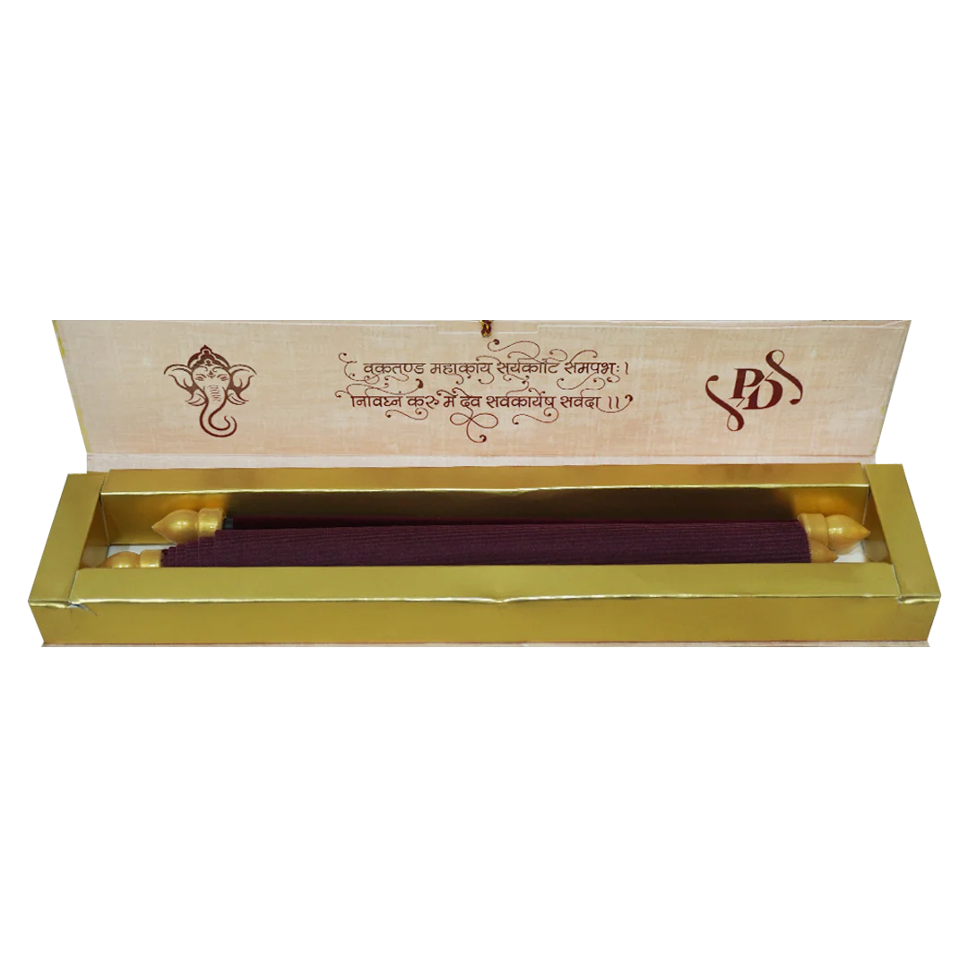 Maroon Scroll Wedding Card Box Set-KJTS1845 - Image 5