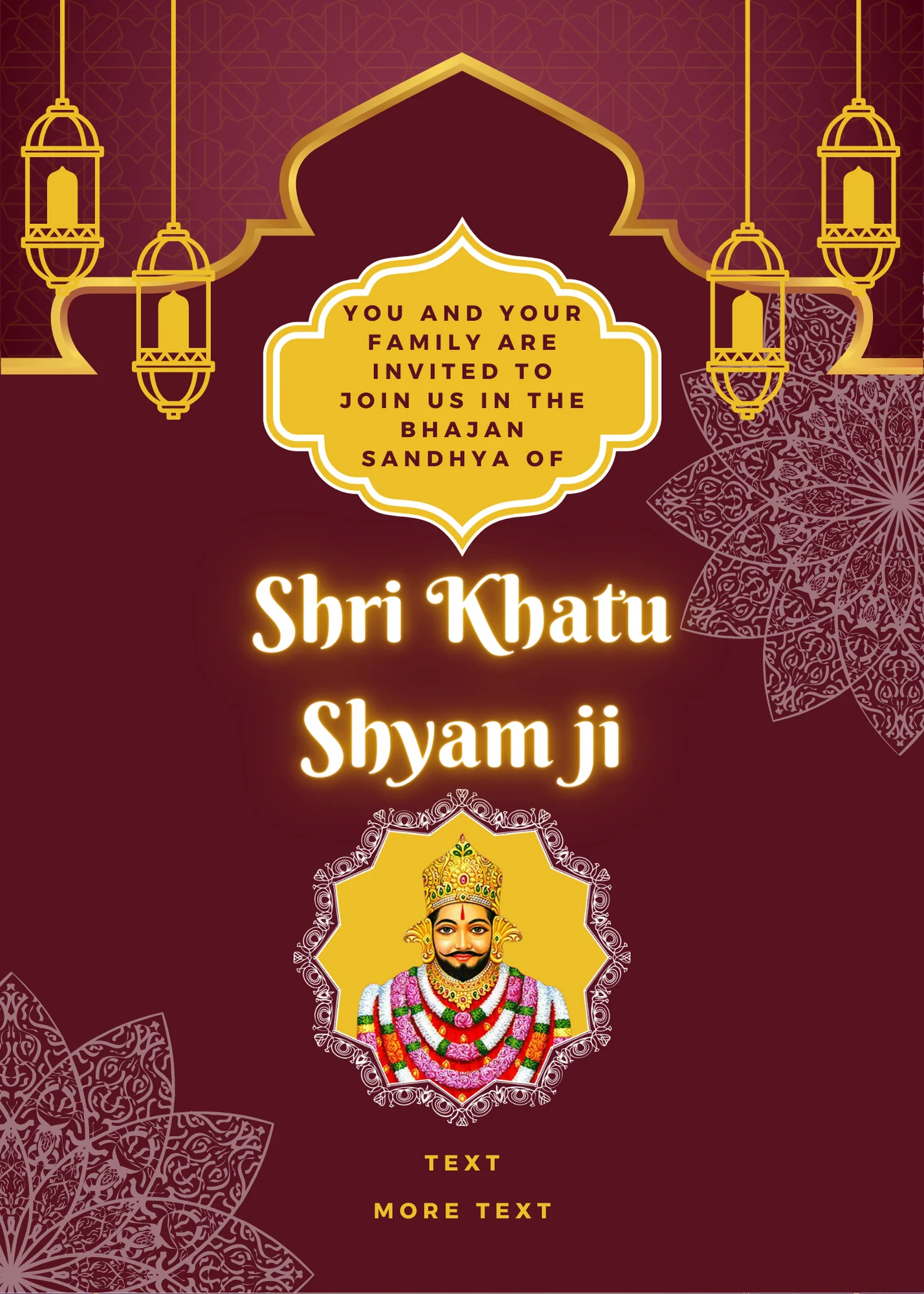 Maroon Tassel Khatu Shyam Invitation-AAKSI003