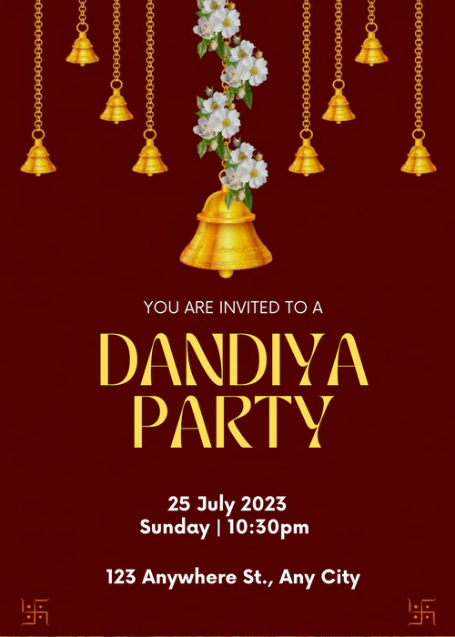 Maroon Themed Dandiya Invitation-AADDI003 - Image 2