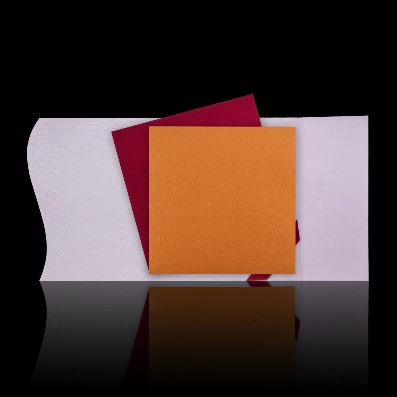 Marvellous Maroon Shading With Flower Cut Wedding Card - KNK3678 - Image 5