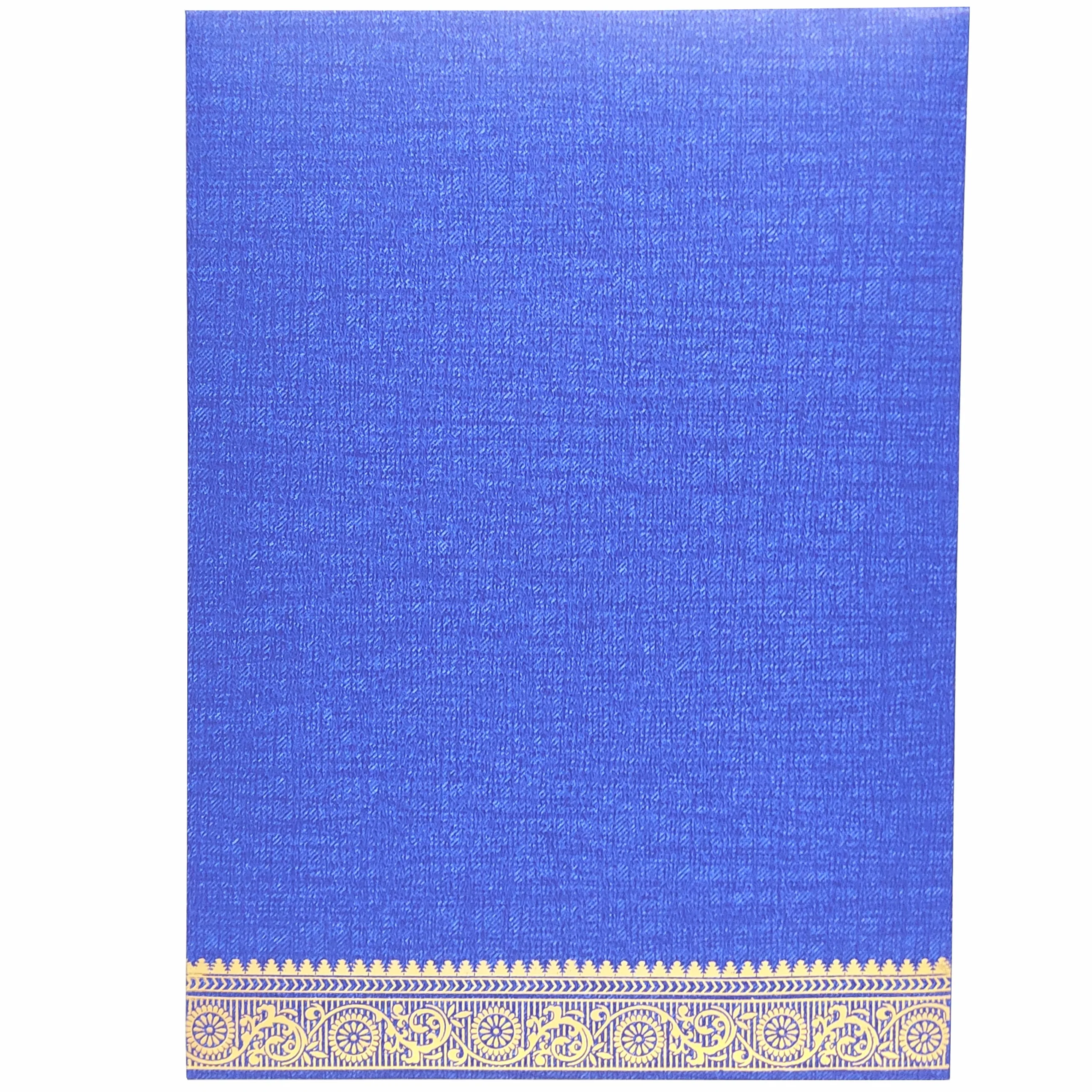 Blue Metallic Designer Invitation Card With Gold Foiling Print-KNCM26BF - Image 4