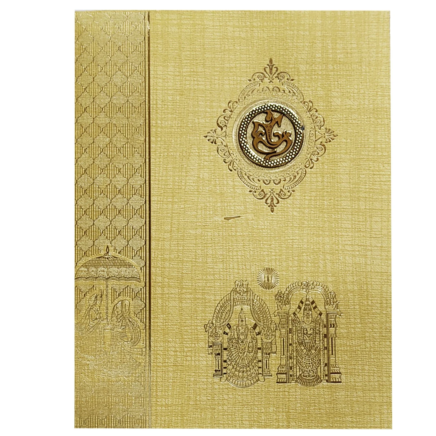 Brown Gold Jumbo Metallic Balaji And Padmavathi Image-KNK50241 - Image 3