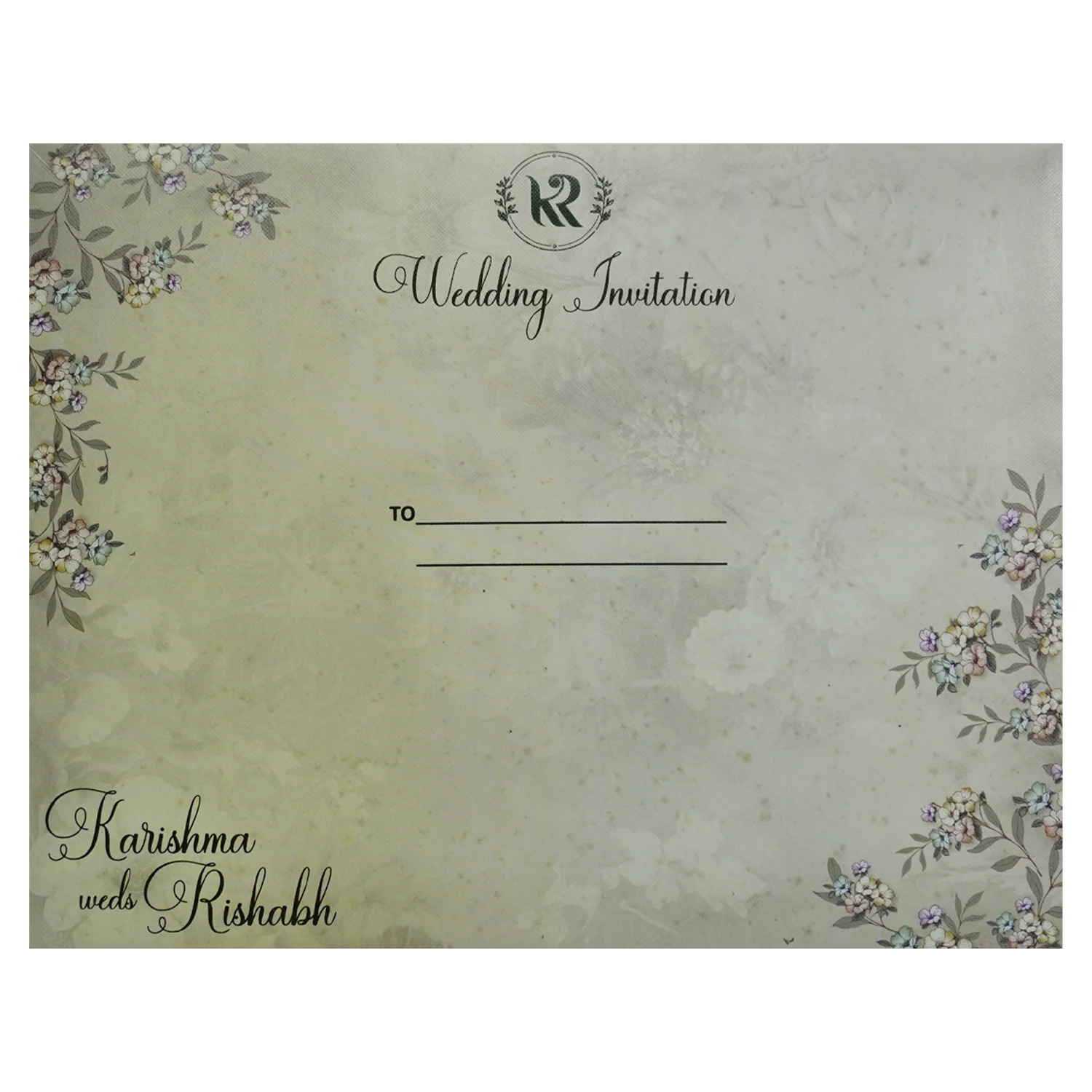 Matte Pastel Green Floral Invitation-KSI12200 - Image 4